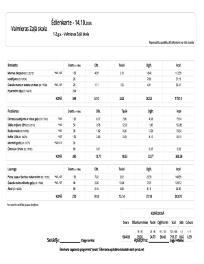 Valmieras Zaļā Skola Meal Plan