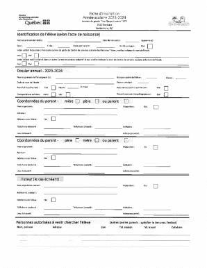 Quebec School Service Guard Registration Form