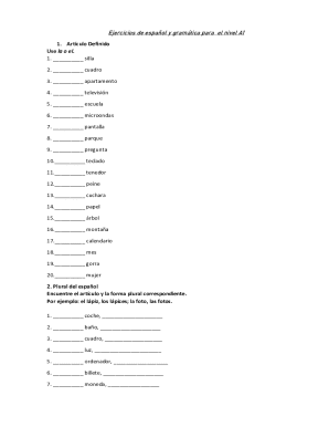 Spanish grammar exercises a1