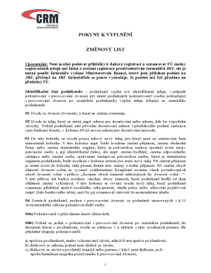 Czech Business Registration Change Form