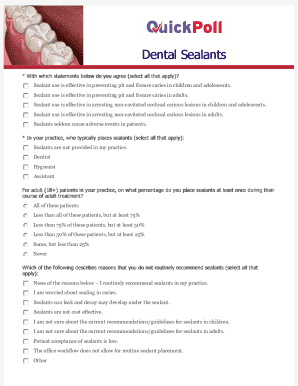 Dental Sealants Survey