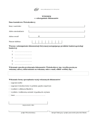 Bank Document Request Form