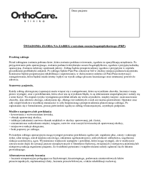 Medical Consent Form for PRP Treatment