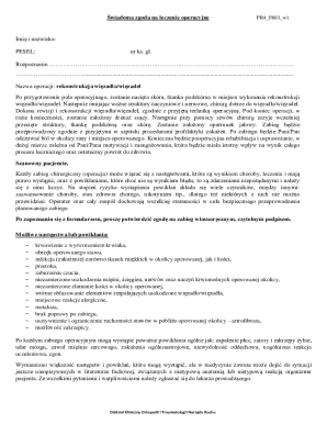 Medical Consent Form for Ligament Reconstruction