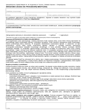 Medical Consent Form for Knee Arthroscopy