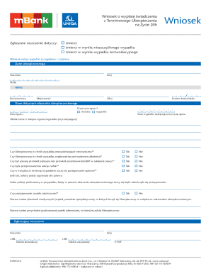 Terminowego Ubezpieczenia Wniosek na Życie 24h