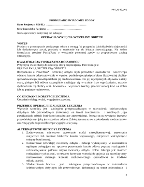 Medical Consent Form for Fistula Surgery