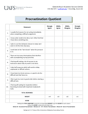 Procrastination Quotient Assessment