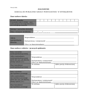 Polish School Enrollment Form