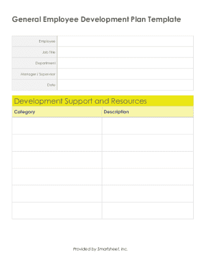 Employee Development Plan Template