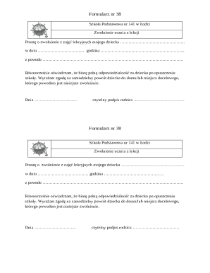 Polish Student Excuse Form 38
