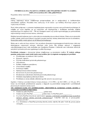 Patient Consent Form for Gastric Balloon Implantation