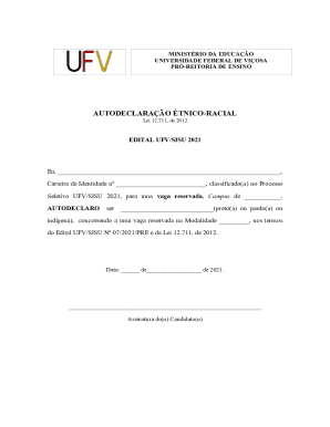 Ethnic Self-Declaration Form