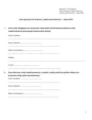 Poland Respite Care Application Form 2023