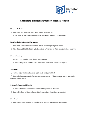 Academic Title Checklist