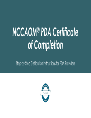 NCCAOM PDA Certificate of Completion