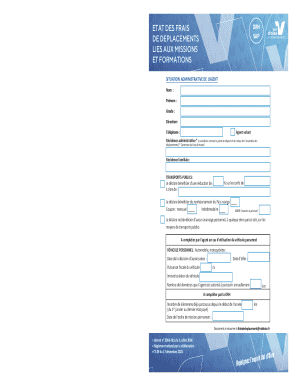 French Employee Travel Expense Form