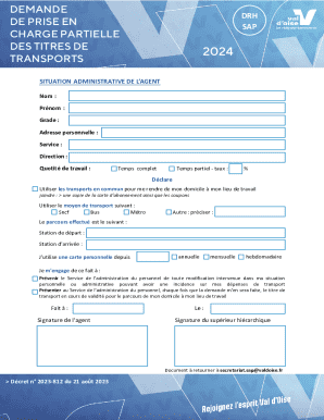 French Transport Allowance Application Form