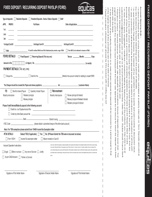 Fixed Deposit Recurring Deposit Payslip