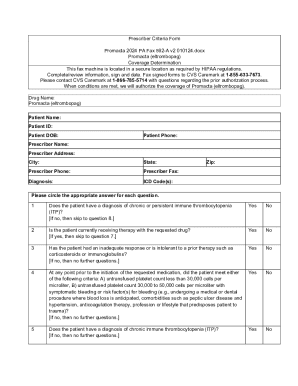 Promacta Prescriber Criteria Form