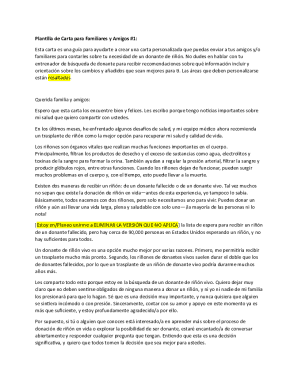 Kidney donor request letter template