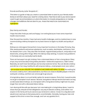 Kidney Donor Request Letter Template