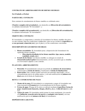 Lease agreement for personal property