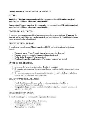 Contrato de compraventa de terreno