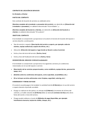 Service rental agreement