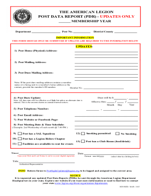 American Legion Post Data Report