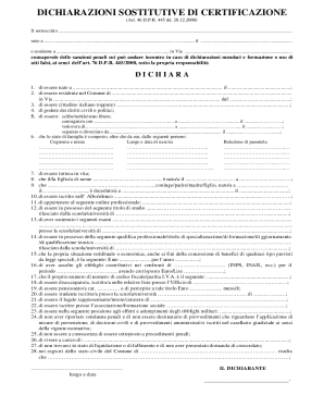Italian Self-Certification Form