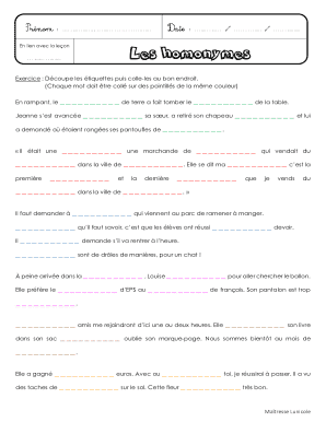 French Homonyms Exercise