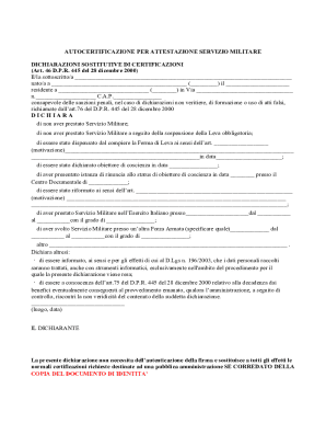 Italian Military Service Declaration