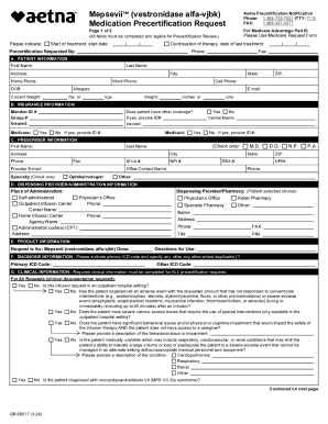 Aetna Mepsevii Precertification Form