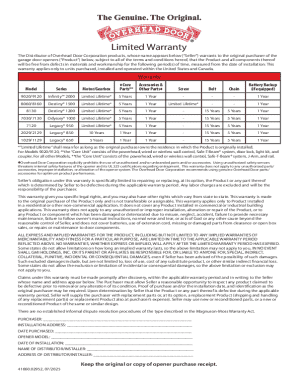 Overhead Door Corporation Limited Warranty
