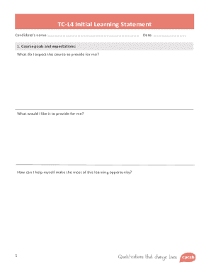 TC-L4 Initial Learning Statement