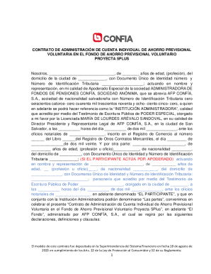 Contrato de administración de cuenta individual de ahorro previsional voluntaria