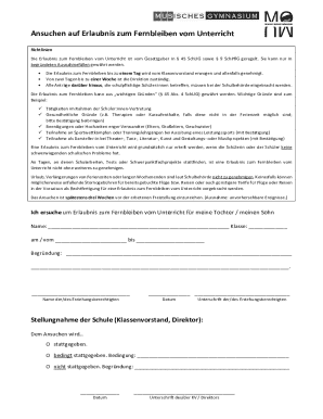 Austrian Student Absence Request Form