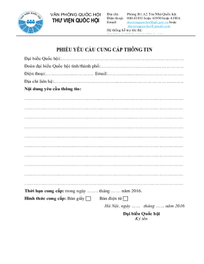 Vietnamese National Assembly Information Request Form