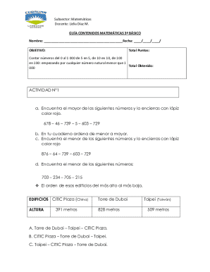 Mathematics worksheet for 3rd grade