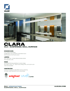 CLARA Lighting Product Specifications