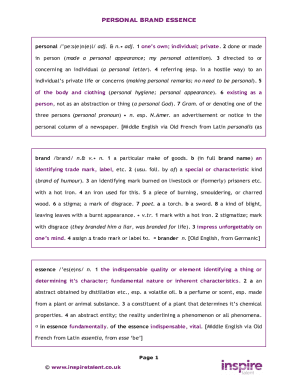 Personal Brand Essence Guide