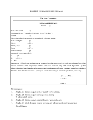 Declaration of Conformity Form