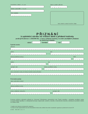 Czech VAT Refund Claim Form