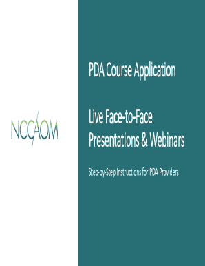 PDA Course Application Form