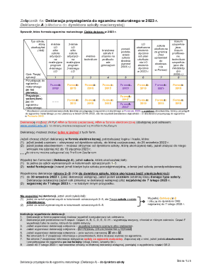 Polish Matura Exam Declaration Form 2023