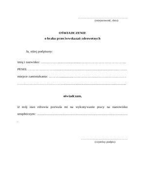 Health Declaration Form