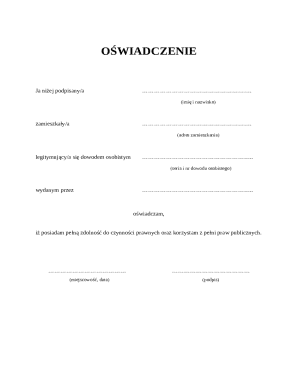 Affidavit of Legal Capacity