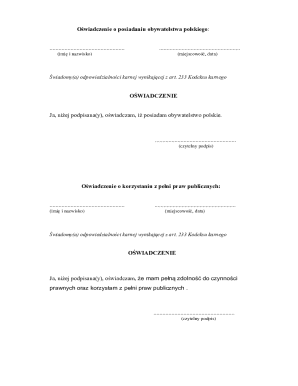 Polish Citizenship Declaration Form