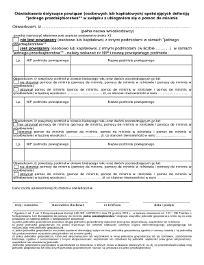 EU De Minimis Aid Affiliation Declaration